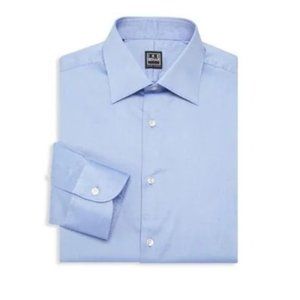 Ike Behar New York Blue 16-34 Business Event Occasion Button Down Designer Shirt
